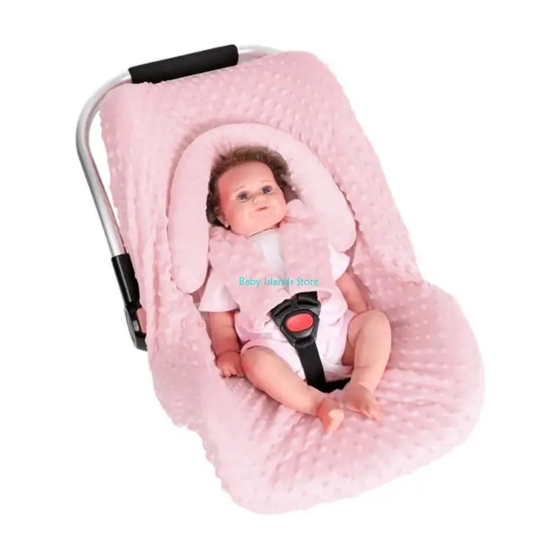 k92d 인체 공학적 베이비 헤드 지원 카시트 용 헤드 레스트 베개 기계 세탁 가능한 어깨 끈 커버 세트가있는 유모차