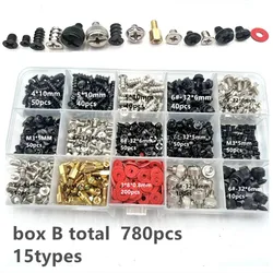 305/780pcs Computer PC Case Hard Disk Drive Fan Motherboard Power Supply Server Assemble Repair Hand Screw Bolt Standoff Set Kit