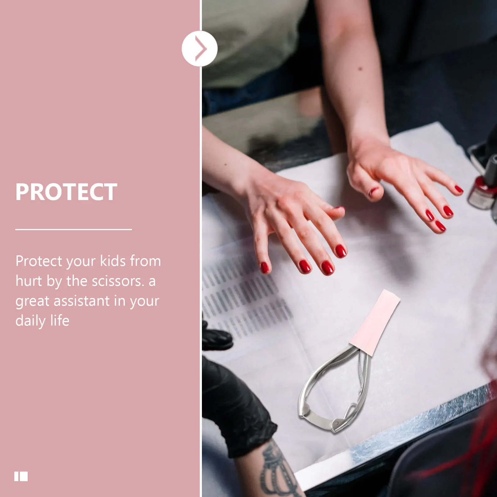 4 قطعة الغطاء الواقي لأدوات مانيكير وباديكير دائم استخدام آمن حماية من غطاء القراص إصابة مقص #1