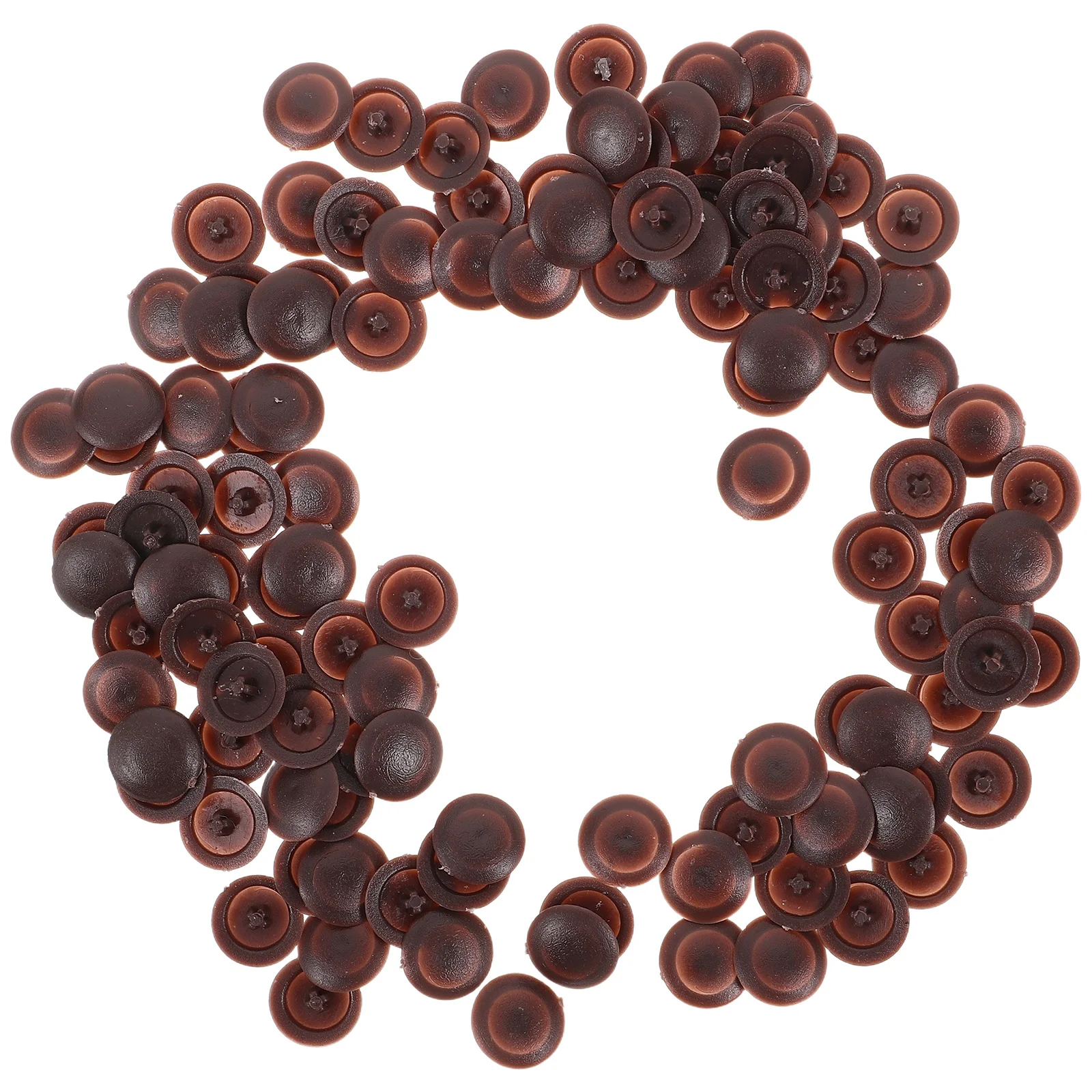 ฝาครอบสกรูแบบไขว้ 100 ชิ้น ฝาครอบพลาสติกตกแต่งสำหรับเฟอร์นิเจอร์ ตู้ไม้ ป้องกันฝุ่น ฝาครอบรูแบบยึดติดเอง