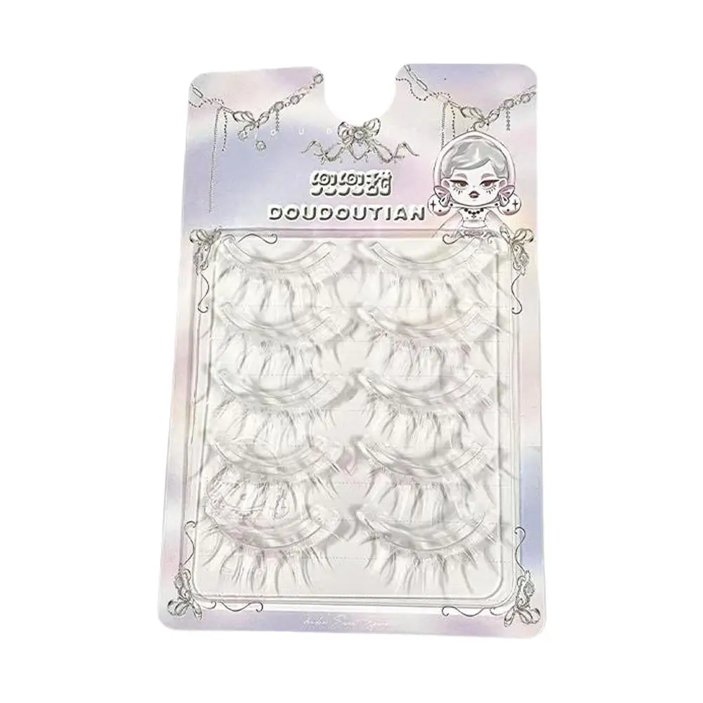 Sztuczne rzęsy do cosplayu, białe, jednoczęściowe, naturalne rzęsy na cienkiej taśmie, narzędzie do makijażu upiększającego.