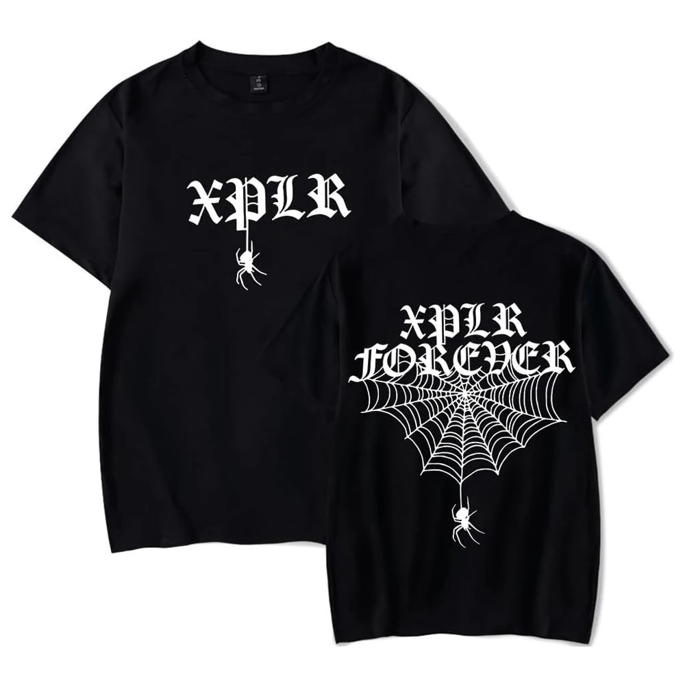 

XPLR-Halloween Crewneck camiseta de manga curta para homens e mulheres, camiseta aranha, Sam e Colby Merch, roupas de streetwear