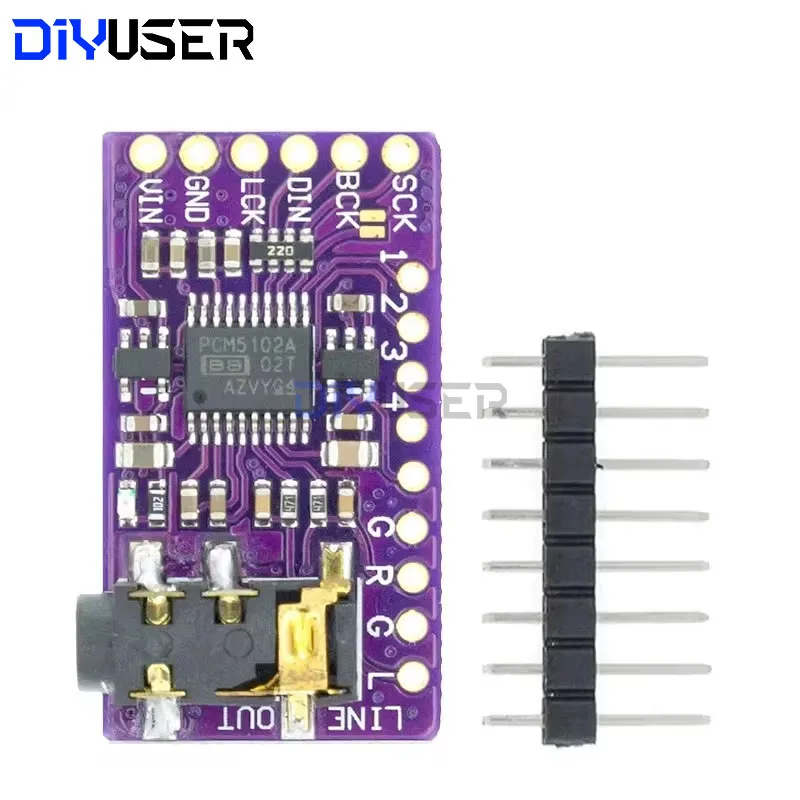 DIYUSER Schnittstelle I2S PCM5102A DAC Decoder GY-PCM5102 I2S Player Für Raspberry Pi pHAT Format Board Digitale PCM5102 Audio Board