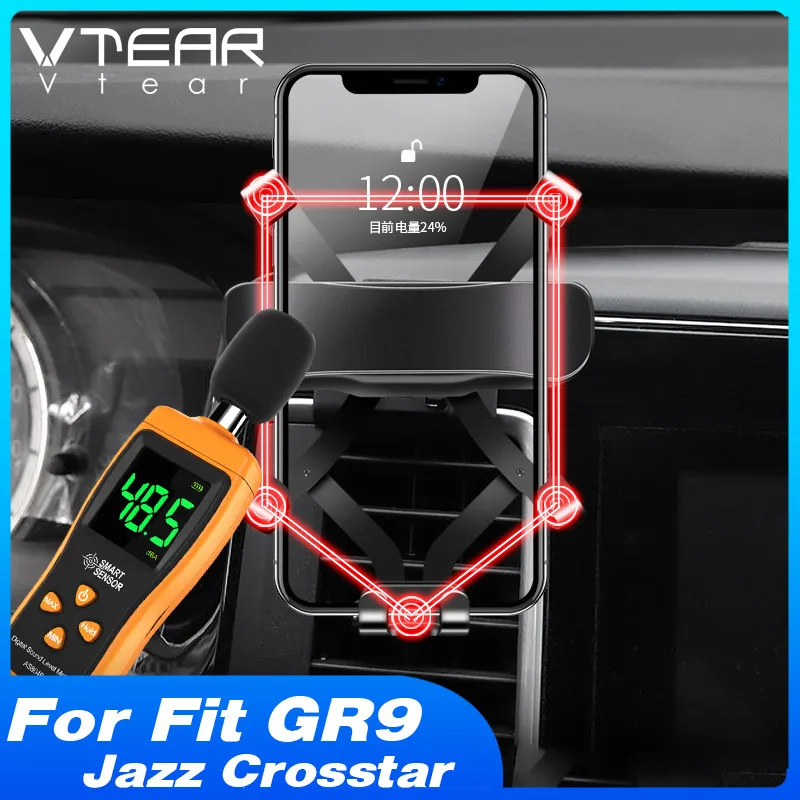 Vtear Car Phone Holder Gravity Induction Support Snap Air Outlet Navigation Bracket Parts For Honda Fit GR9 Jazz Crosstar 2021