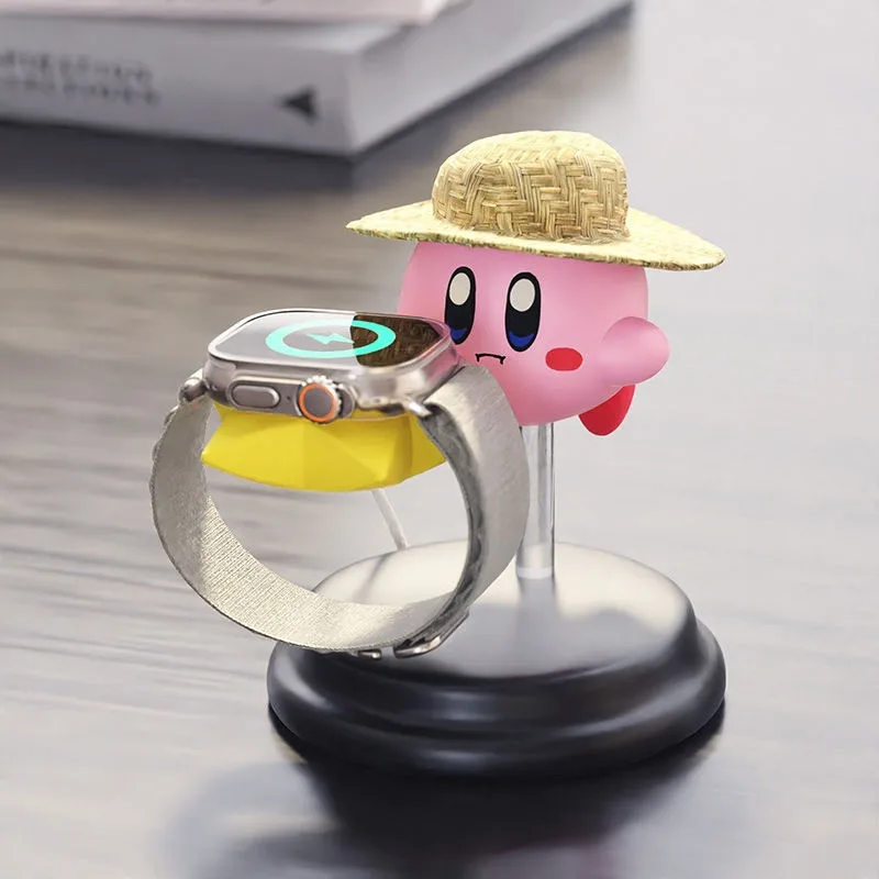 Kawaii Kirby Apple Watch Charger Stand Anime Kirbys Figure Watch 8 7 6 5 4 3 2 Se Currency Charger Stand Toys Festive Cute Gift