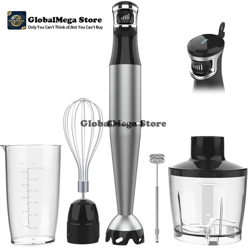 Immersion Blender Handheld Corded Hand Blenders Set 1100W, Trigger Variable Speed 5 in 1 Stick Emulsifier with Chopper, Whisk