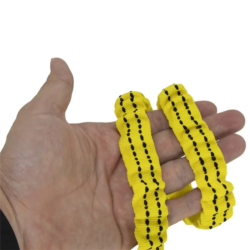 ABNH 5 Pack Safety Tool Leash,Retractable Bungee Cord with Aluminum Lock Carabiner and Adjustable Loop End Yellow