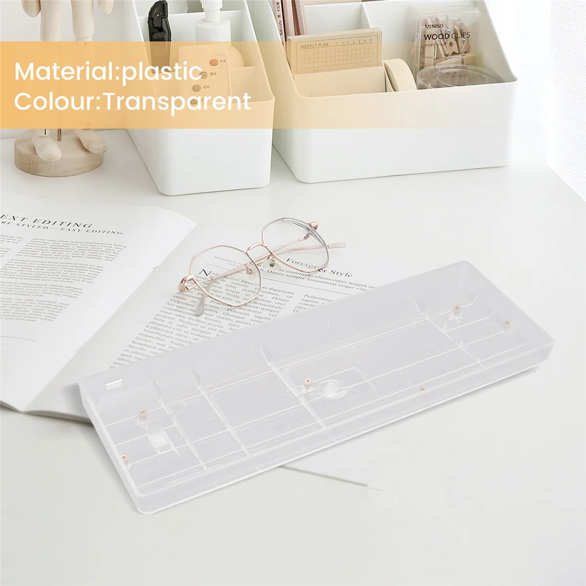 New Plastic Case for 60% Mechanical Keyboard Plastic Shell Fits Most Mini Mechanical Keyboard GH60 A60 DZ60 XD60 Clear