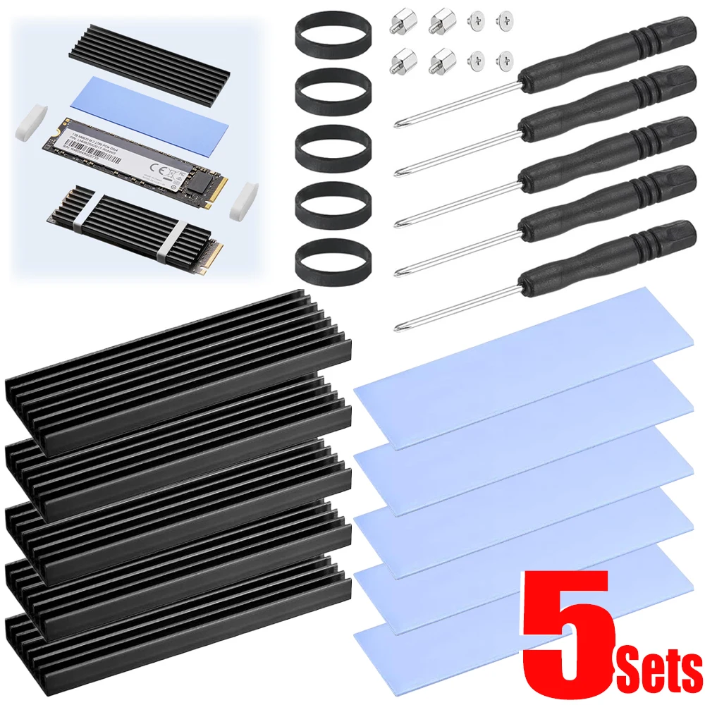 

Для 2280 M.2 SSD-радиатор, твердотельный жесткий диск, радиатор из алюминиевого сплава с термопрокладкой для ПК/PS5/PS5, тонкая установка
