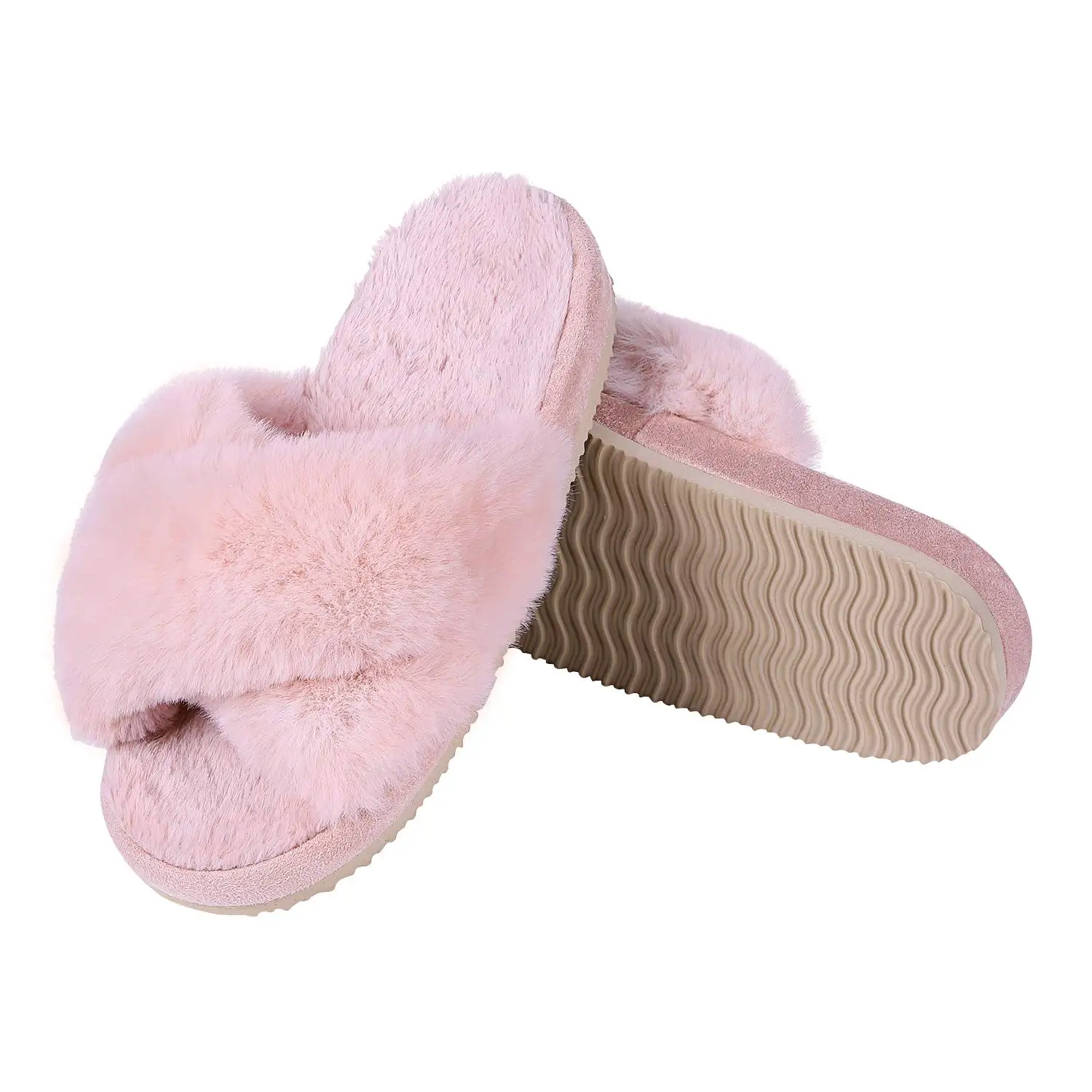 Pallene-chinelos macios de pelúcia para mulheres, macio, moda, interior, quente, dedo do pé aberto, sapatos peludos, casual, peludo, quarto, aconchegante