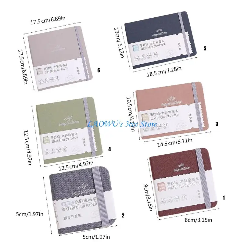 Y8AD Travel Watercolor Journal 24 Hojas Papel algodón algodón Sketchbochbook