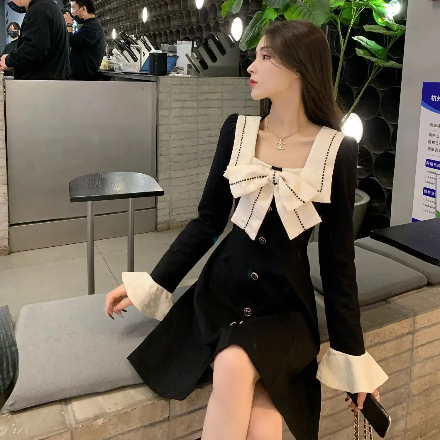 Woman Long Sleeve Dress Black New In Spring Autumn Dresses for Women X Clothing Elegant Party Chic Pretty Casual Youth Trendy G