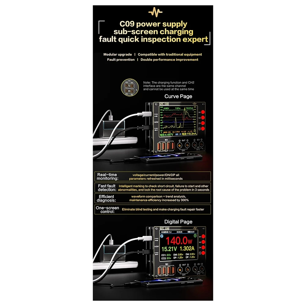 

2025 Hot Style Diode Scanning Measurement Tester Multimeter 4 Inch 0-40V Input Dual Channel Intelligent Digital Display Mode Cha