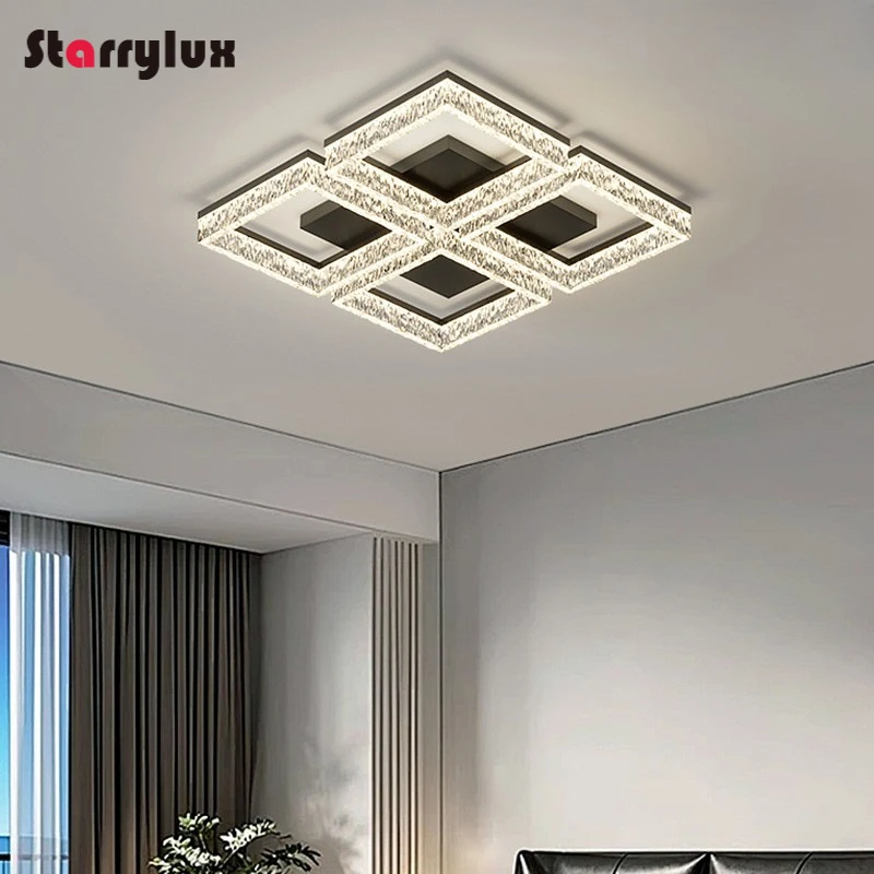 Modern Ice Crack Ceiling Light, Nordic Luxury Crystal Texture LED Lamp for Living Room Bedroom