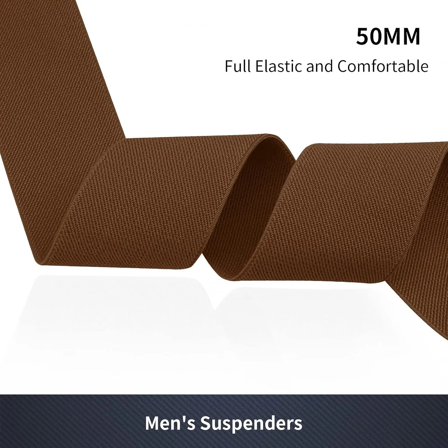 Hosenträger für Herren, Hosenträger mit starken 5,1 cm breiten, 4 Clips, robust, für Herren, hochelastisch, verstellbare Hosenträger im X-Stil – Detail 18