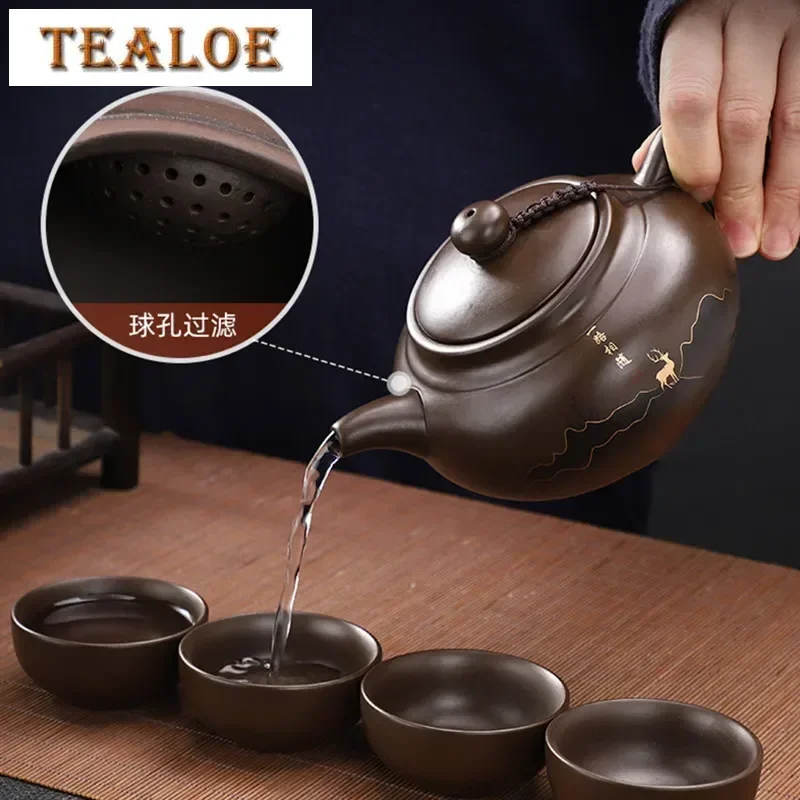 1 قطعة 430 مللي أصيلة ييشينغ الأرجواني الطين إبريق الشاي اليدوية الجمال إبريق الشاي مرشح مخصص الشاي Infuser حفل الشاي الصيني اكسسوارات