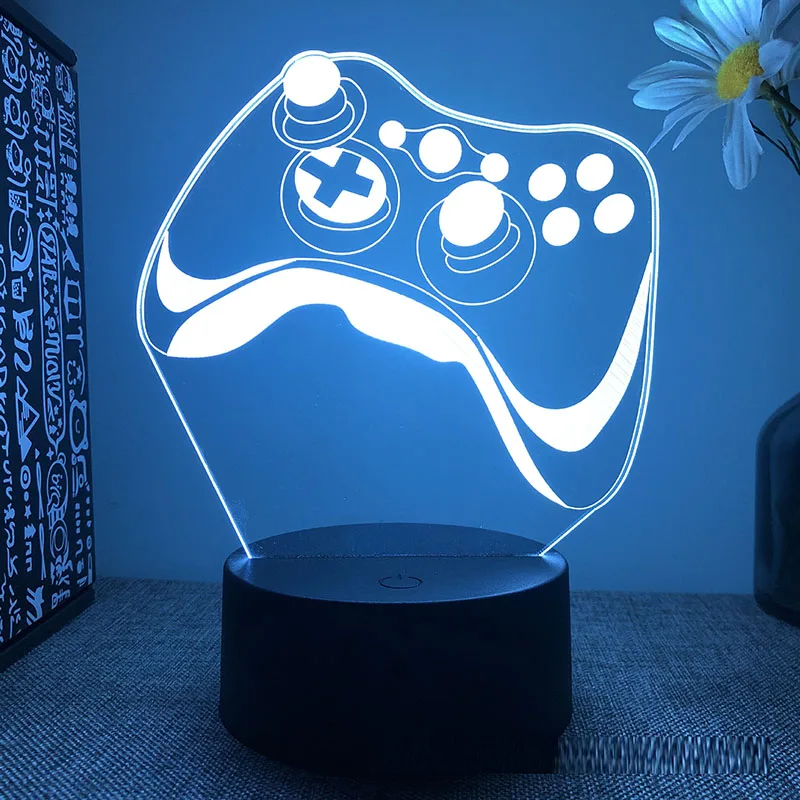 Gamepad Headphones Game Over Room Decoration Gaming Setup Accessories 3d Led Lamp Gamer Girl Desk Night Lights Christmas Gift