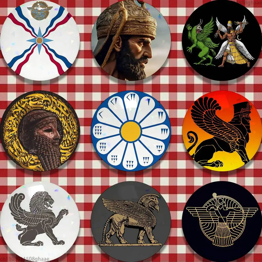 

Assyria Assyrian 58mm Icon Badge Handmade Tinplate Brooch for Backpack Clothes Chest Ornament Gifts