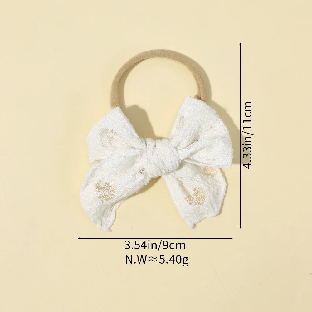 New Cute Elastic Lace Bows Headband for Baby Girl Nylon Solid Color Hair Bands for Newborn Girl Children Baby Hair Accessories