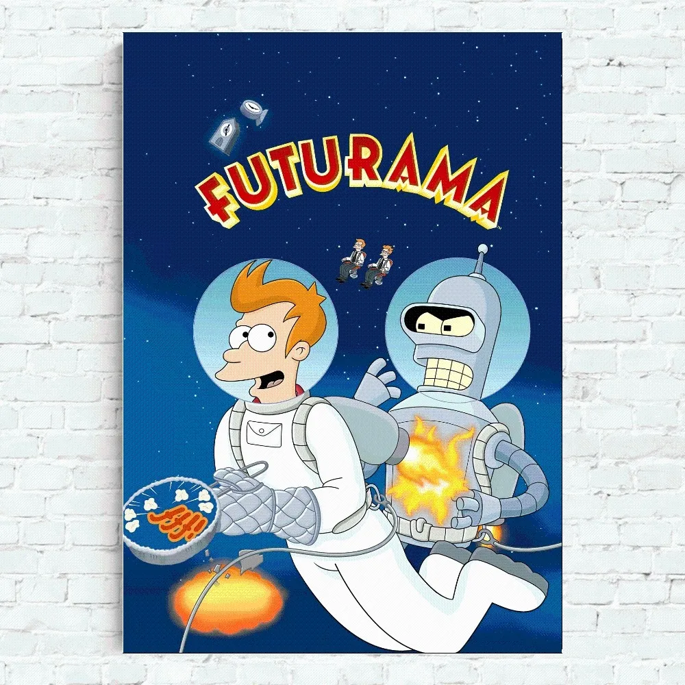 Cartoon F-Futuramas Poster Home Office Wall Bedroom Living Room Kitchen Decoration Painting