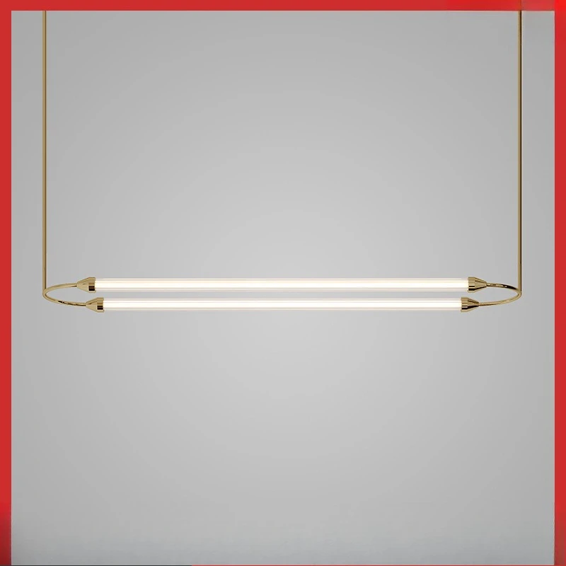 Minimalist restaurant light showroom model room oval line striped glass chandelier