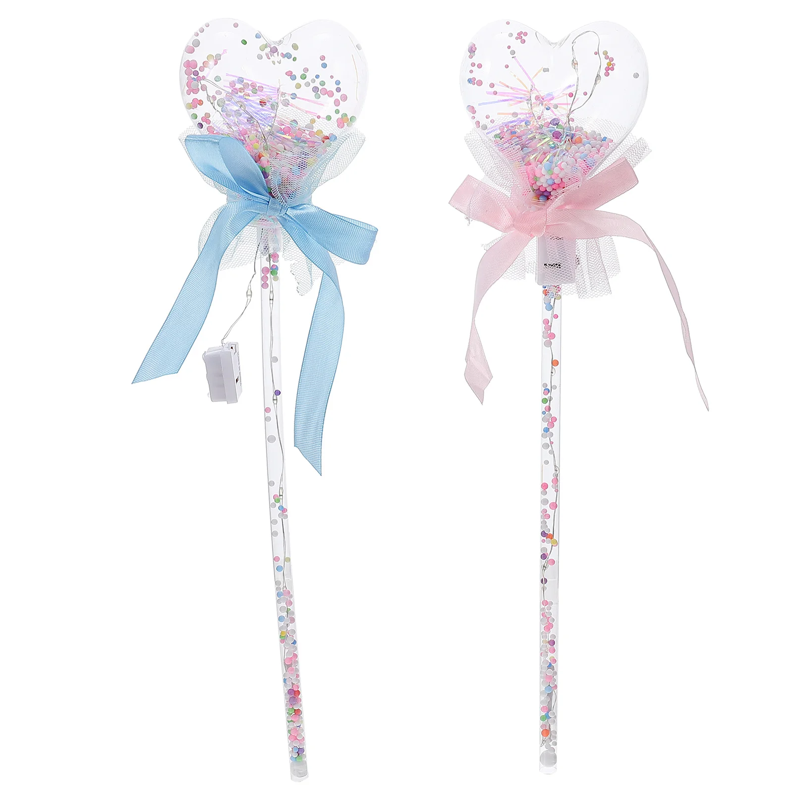 

4pcs Fairy Sticks Luminous Glowing Balls Heart Shaped Random Colors Children Party Festival DIY Glow Safe Plastic