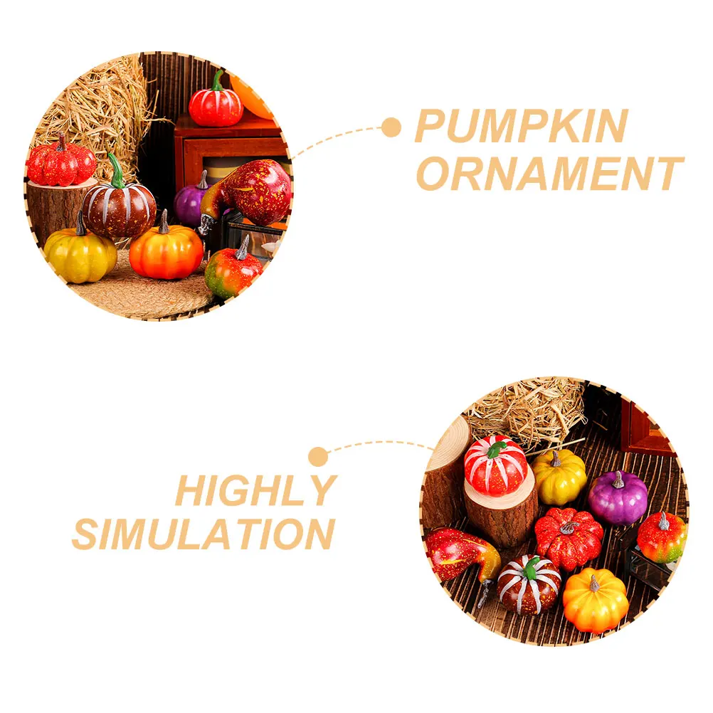

8pcs Artificial Pumpkins Fall Festival Decor Thanksgiving Seasonal Props Simulation Pumpkin Halloween Decorative