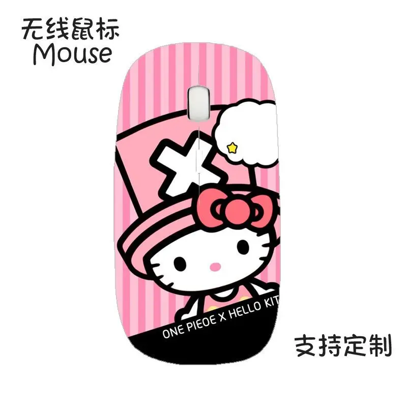 Sanrio Anime Hello Kitty Cartoon Wireless Mouse Office Game Cartoon Cute Pink Girl Birthday Surprise Gift Learning Office