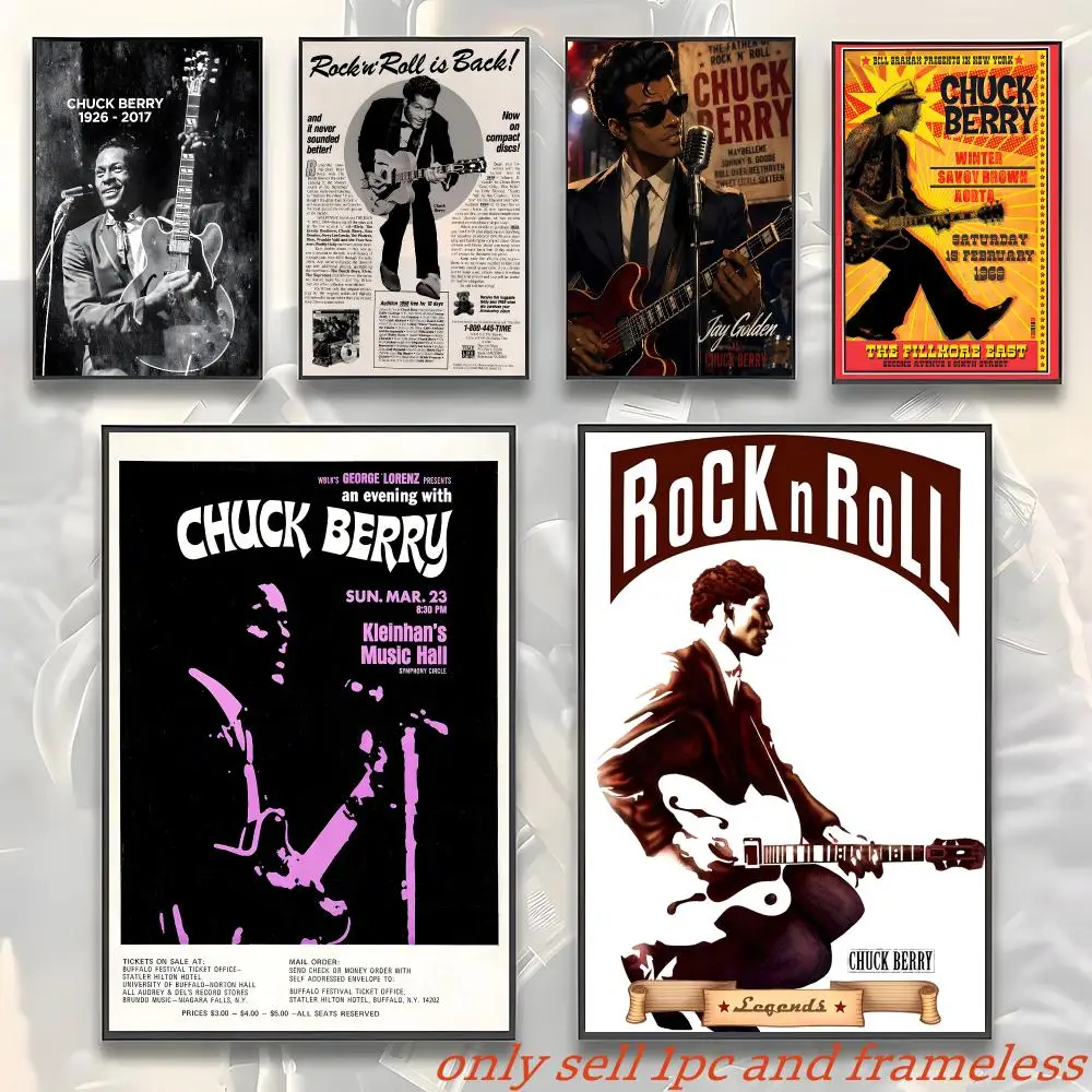 R&B Stars Singer C-Chuck Berry Poster Gift with prints Home bedroom living room decoration promotion and display