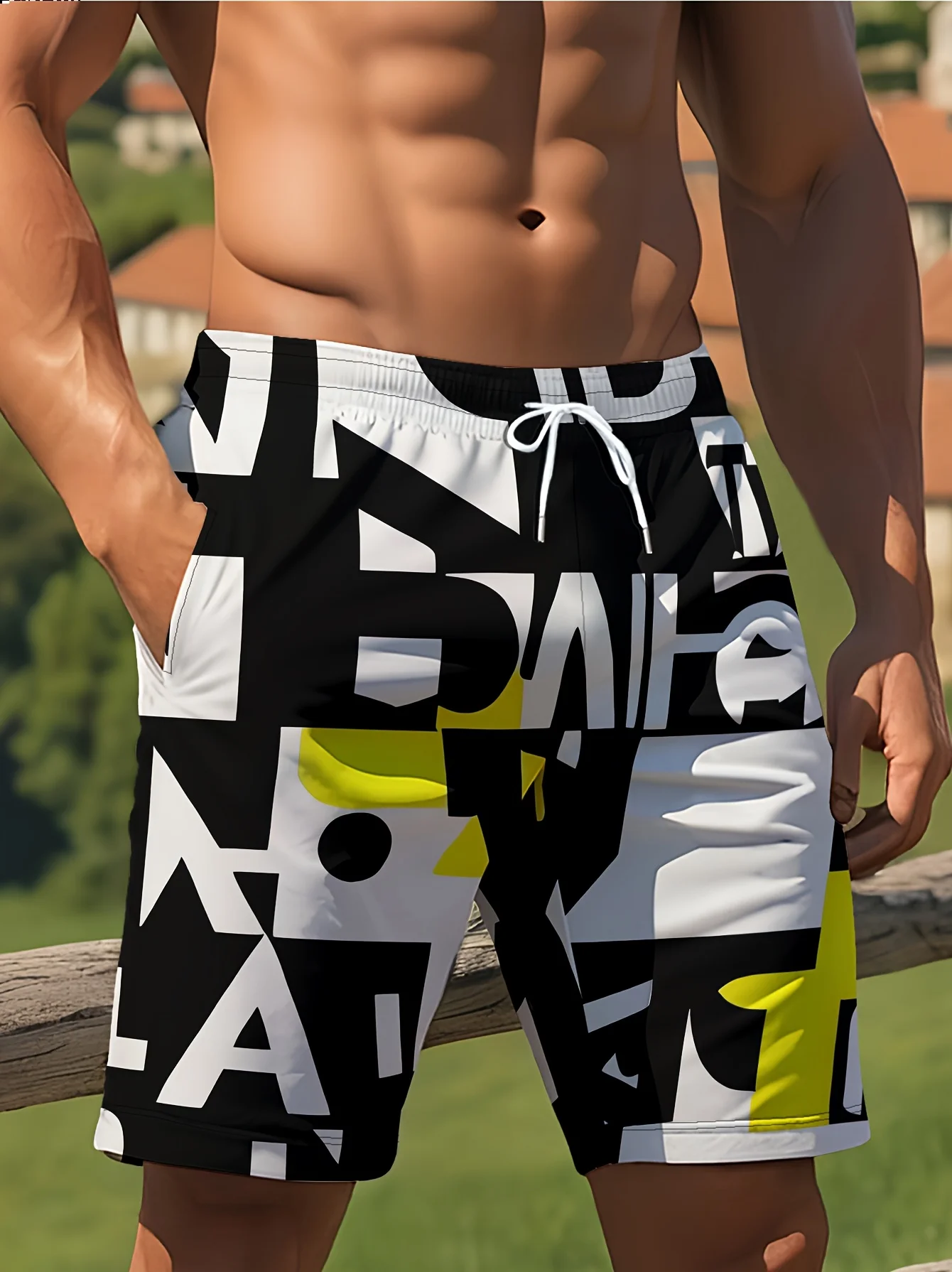 

The new men's shorts for summer 2025 feature 3D letter prints which are casual fashionable soft comfortable and breathable