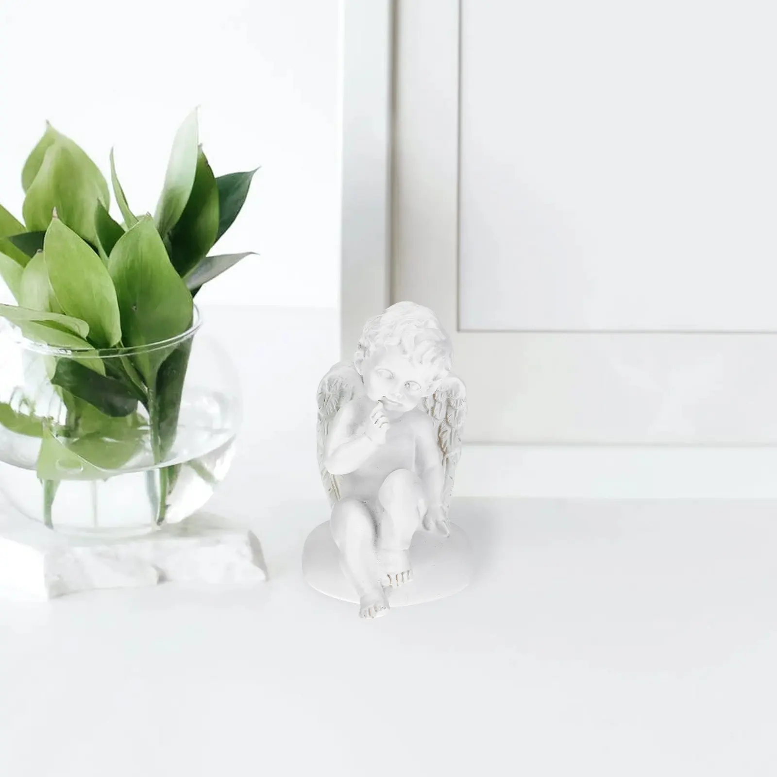 

1 шт. статуэтка ангела из смолы, уникальная скульптура херувима для декора дома и офиса, украшение для рабочего стола, садовый орнамент, идея для подарка