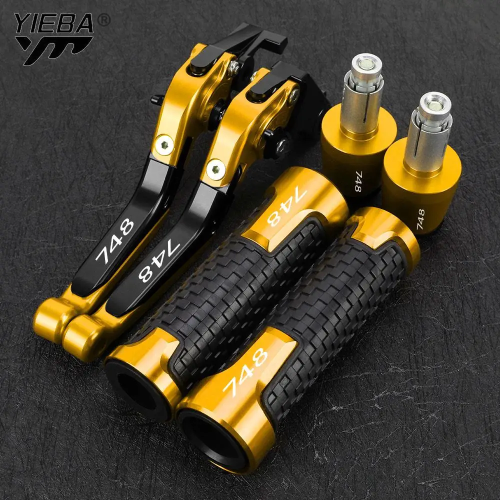 

For DUCATI 748 748S 748R 1999 2000 2001 2002 2003 Motorcycle Adjustable Brake Clutch Levers Handlebar Handle Bar Ends Grips Caps