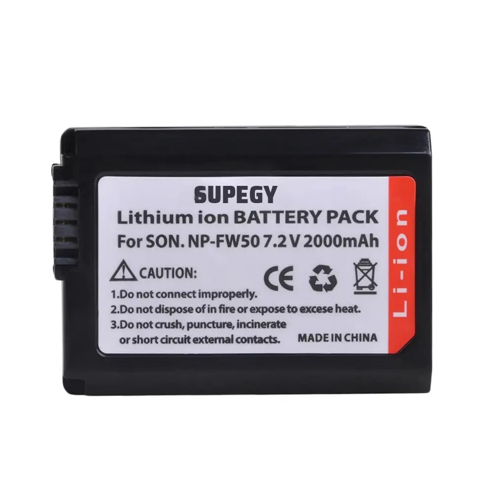 NEW 2000mAh NP-FW50 NP FW50 Battery + USB Charger for Sony A6000 A6400 A6300 A6500 A7 A7II A7RII A7SII A7S A7S2 A7R