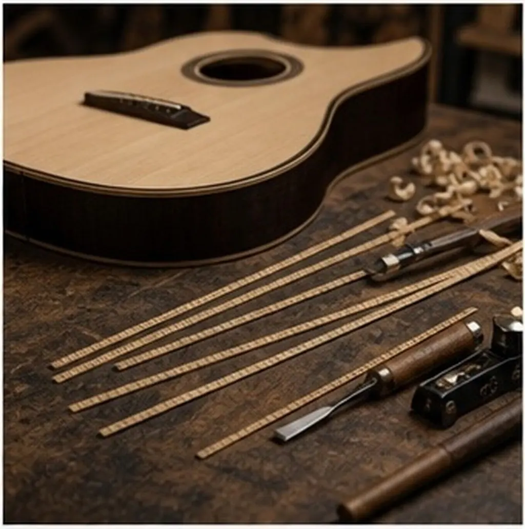 16Pcs Guitar Binding Purfling Strip Wood DIY Inlay Luthier Supply Guitar Body Ukulele Edge Inlay Strip