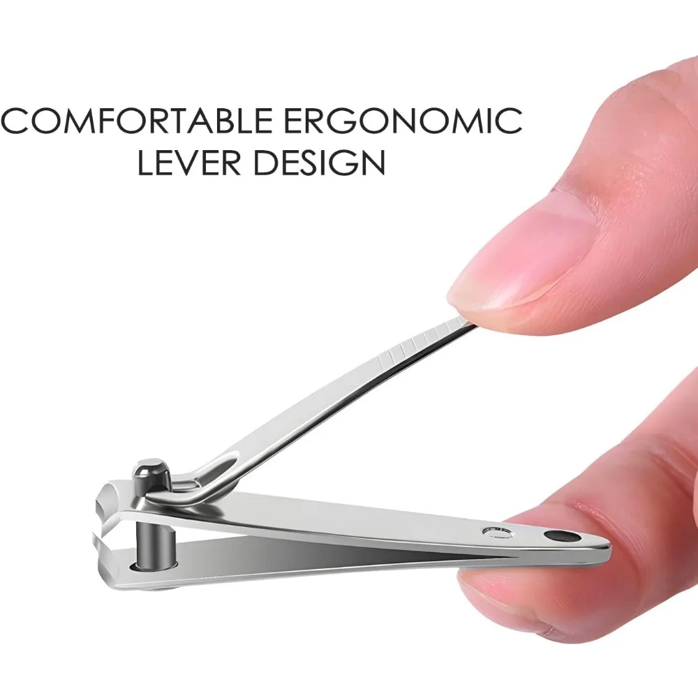 120 Pezzi Tagliaunghie Set Tagliaunghie piatte Unghie in acciaio inossidabile Manicure Pedicure Robusto argento Piccolo Trimmer Porta