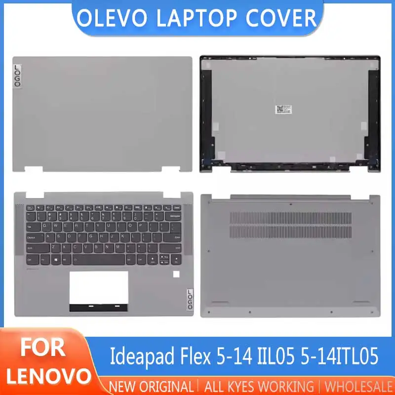 

Новинка для ноутбука Ideapad Flex 5-14 IIL05 5-14ITL05, задняя крышка ЖК-дисплея, передняя рамка, верхняя подставка для рук, задние петли для клавиатуры
