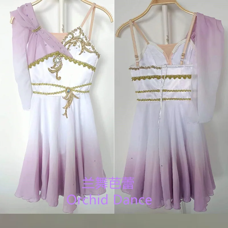 

Sexy Custom Size Adult Girls Dying Stage Wear Lyrical Contemporary Lilac Ballet Costumes