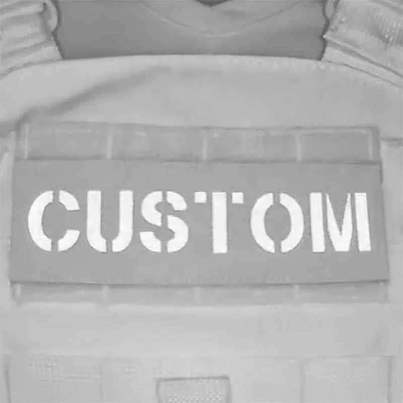 Big Name Tapes Custom Logo Flag Laser Cut IR IFF Infrared Reflection Patch  Black Letters Morale Tactics Military Airsoft