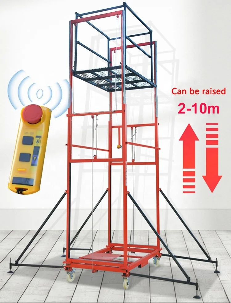 For 0.3 Ton 0.5 Ton 2-8 Meters Mobile Telescopic Frame Electric Lifting Ladder Scaffolding Platform for Construction