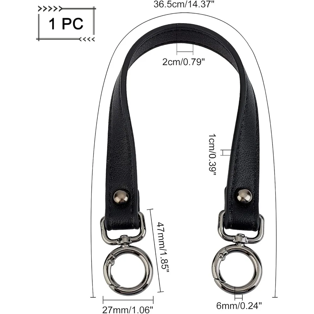1Pc 14.37Inches Leather Bag Strap Leather Purse Handles Handbags Strap Replacement Handbag Decoration Bags Straps Making Kit