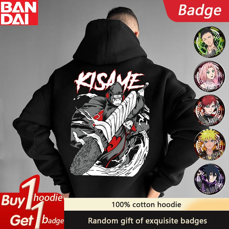 

Naruto Sasuke Loose Sports Hoodie Japanese Anime Peripheral Autumn and Winter Men's and Women's Cotton Sweater Top