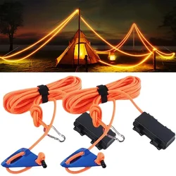 LED Camping Vento Corda Luminosa Lâmpada Toldo Tenda Telhado Anti-Trip Noite Aviso Atmosfera Luz Outdoor Windproof Corda Luz