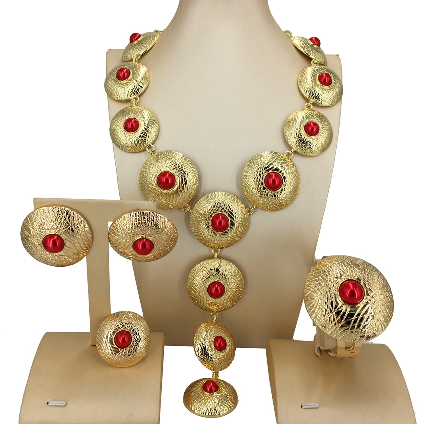 Yuminglai Colorful Stones Jewelry  Italian Jewelry Sets For Women Birthday Gift Party FHK14034