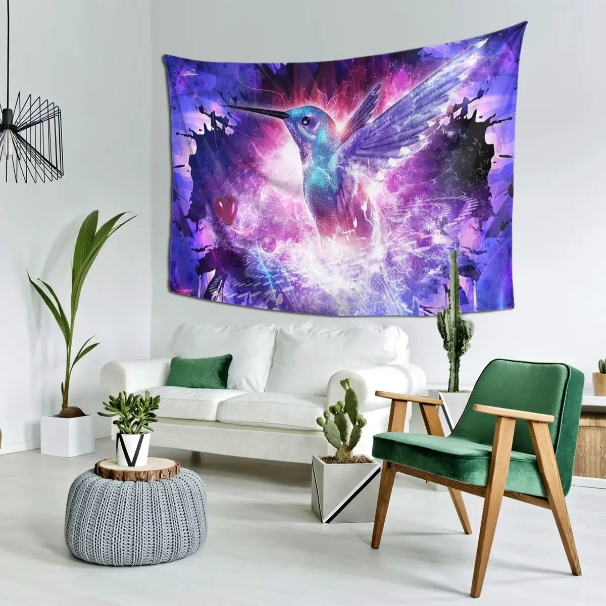 Hummingbird Love Tapestry Hippie Wall Hanging Aesthetic Home Decoration Tapestries for Living Room Bedroom Dorm Room