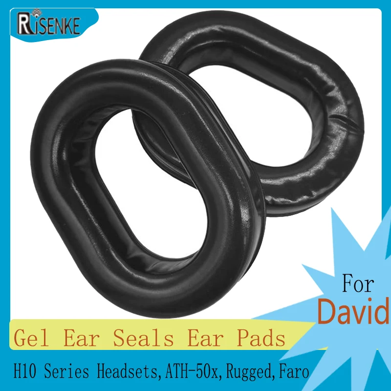 

RISENKE-Gel Ear Seals for Pilot Aviation Headsets, Ear Pads for David, H10 Series, ATH-50x,Rugged,Faro,ASA, Telex, 25xt