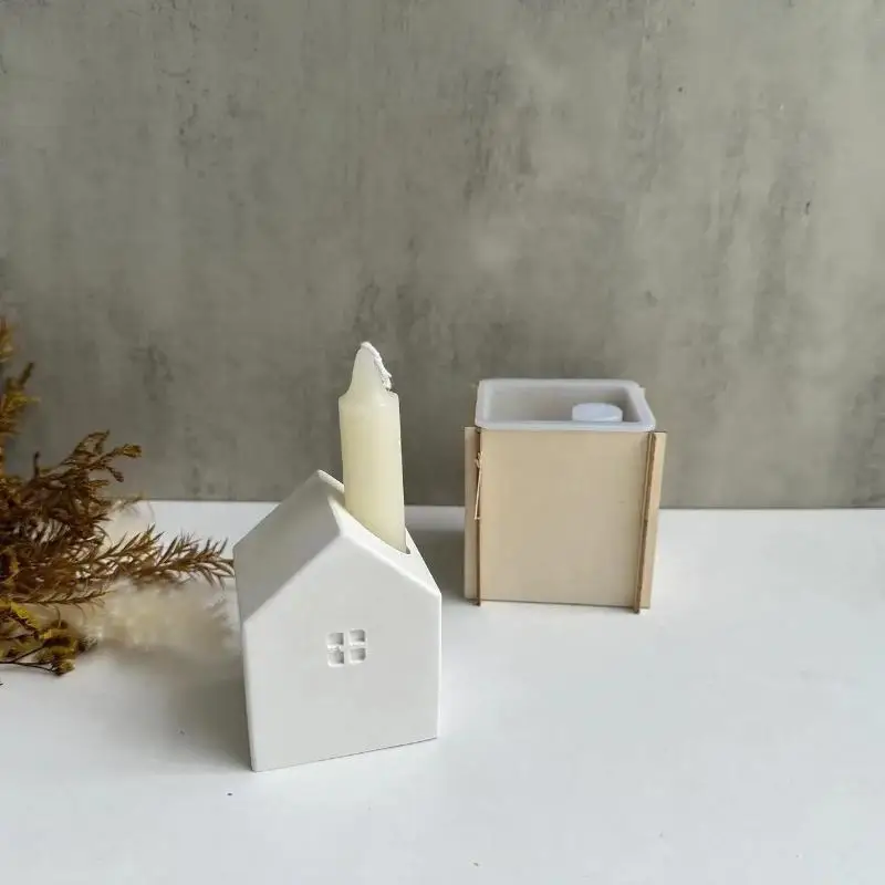 Creative House Vase Silicone Mold Diy Succulents Concrete Flower Pot Mold Plaster Cement Pen Container Mold Plant Holder Mold