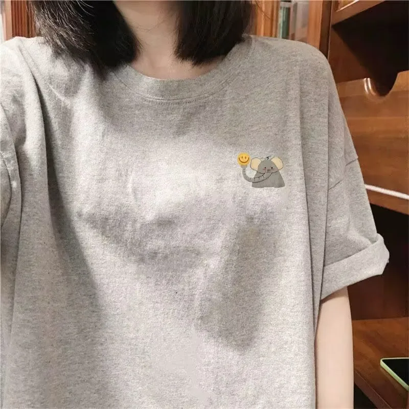 

Unisex Loose Fit Short Sleeve Pure Cotton T-Shirt Fashionable Summer Casual Wear Quick Dry round Neck Top for Men And Women
