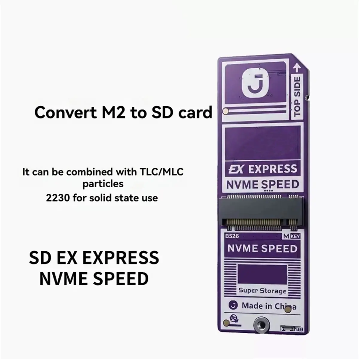 Mega Oferta 618: Adaptador de Tarjeta NVMe a SD Express, Tarjeta NVMe a SD, Velocidad SD EX Express NVME para SSD 2230 Basado en