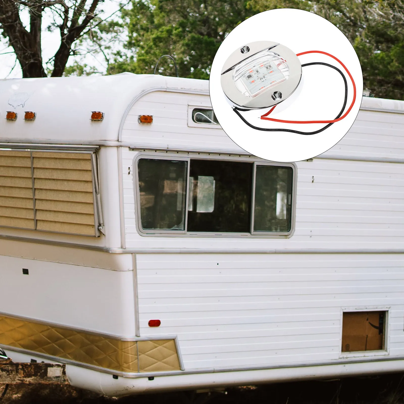 

1Set Red LED Boat Navigation Light Waterproof Yacht Tail Side Signal Lamp Low Power Efficiency for Marine Rv Truck