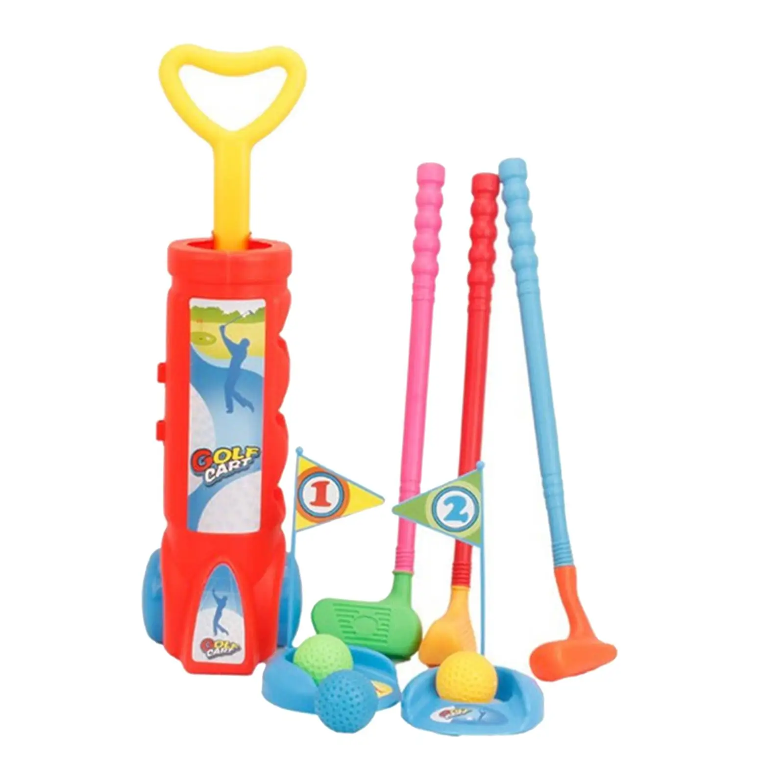 Plastic Golfer Toy Toddler Golf Game Toy Set Plastic Golf Clubs Educational Golf Toys Sets for Kids Adults(Random Color)